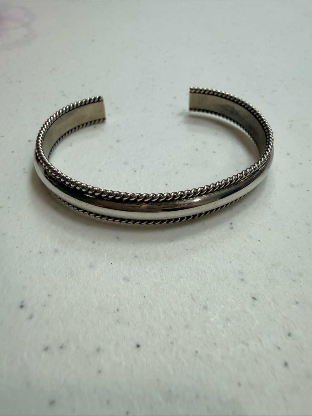 Vintage Native American stamped Tahe Cuff Bracelet -